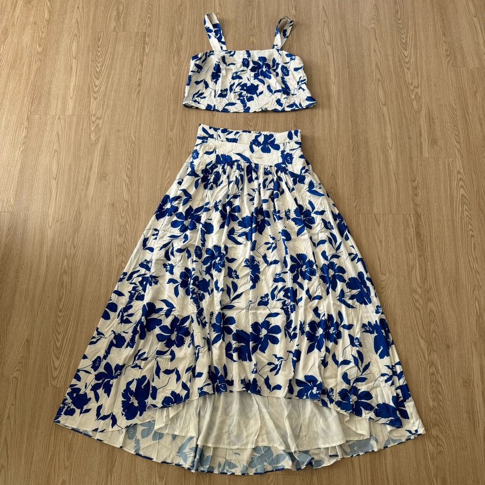 Petal & pup satin floral two piece skirt set nwot - Picture 5 of 5
